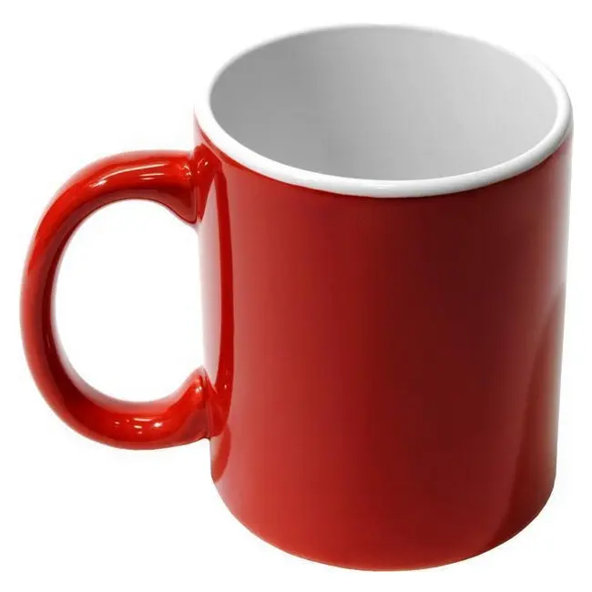Чашка керамическая 340мл Красный Белый 7348-03