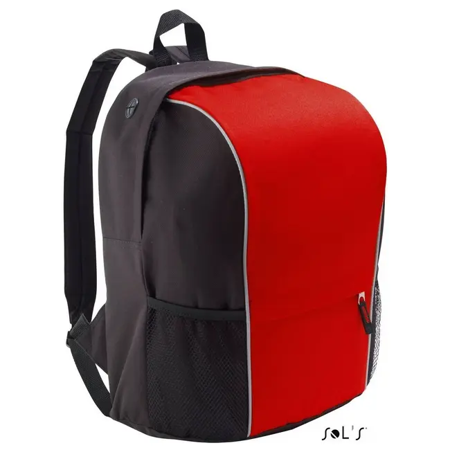 Рюкзак из полиэстера со светоотражающей окантовкой Красный Черный Серый 3739-01