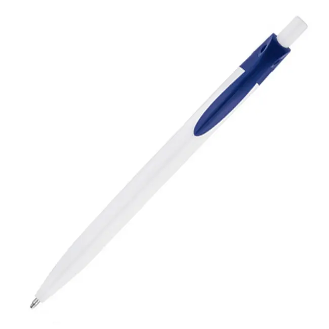 Ручка пластиковая пишет черным Синий Белый 8267-02
