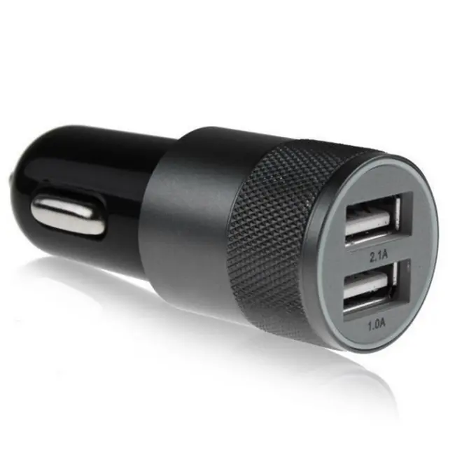 USB адаптер автомобильный металлический Черный 8272-01