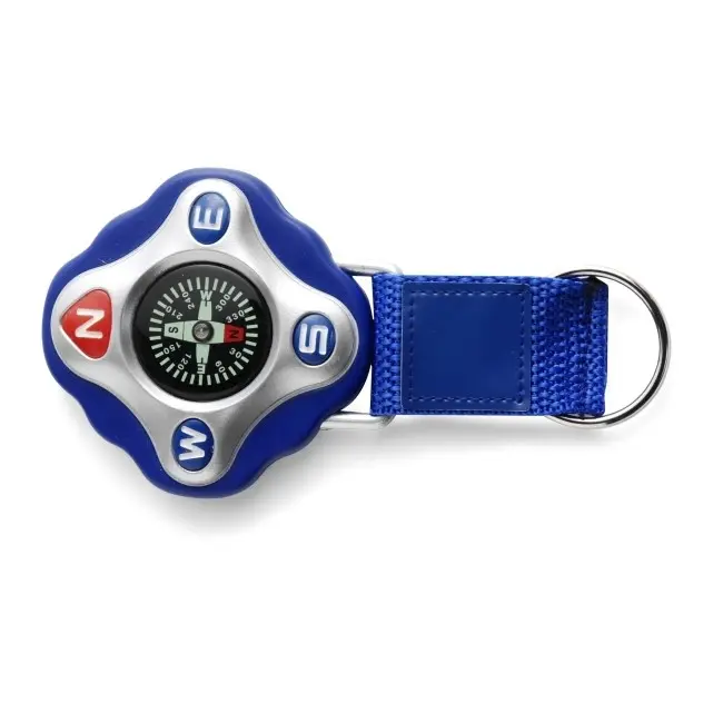 Брелок - компас с нейлоновым ремешком Синий Серебристый Красный Черный 6531-05