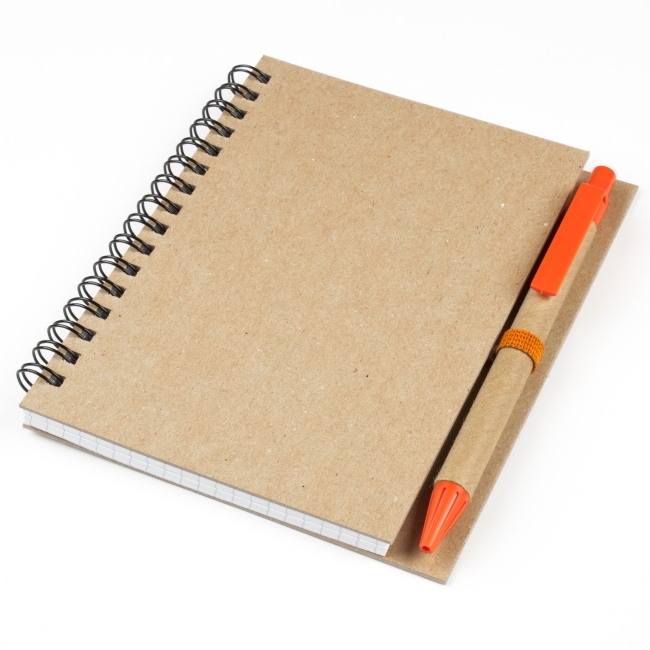 Блокнот A6 с ЭКО-ручкой оранжевый