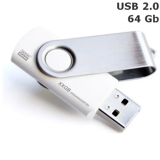 Флешка 'GoodRAM' 'TWISTER' 64 Gb USB 2.0 біла Белый Серебристый 6375-01