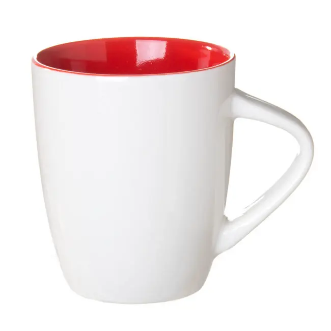 Чашка порцелянова 300 мл Белый Красный 1835-02