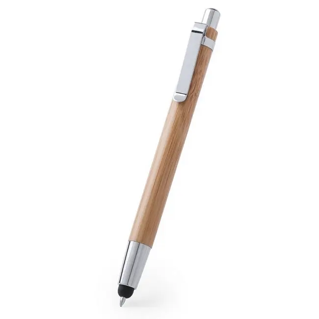 Ручка стилус бамбуковая Древесный Черный Серебристый 8568-01