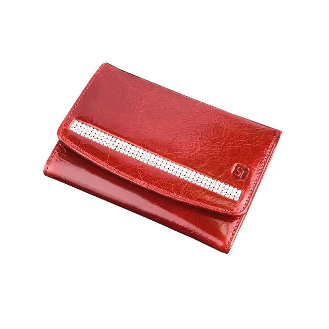 Бумажник женский с камнями Swarovski Красный 4927-01