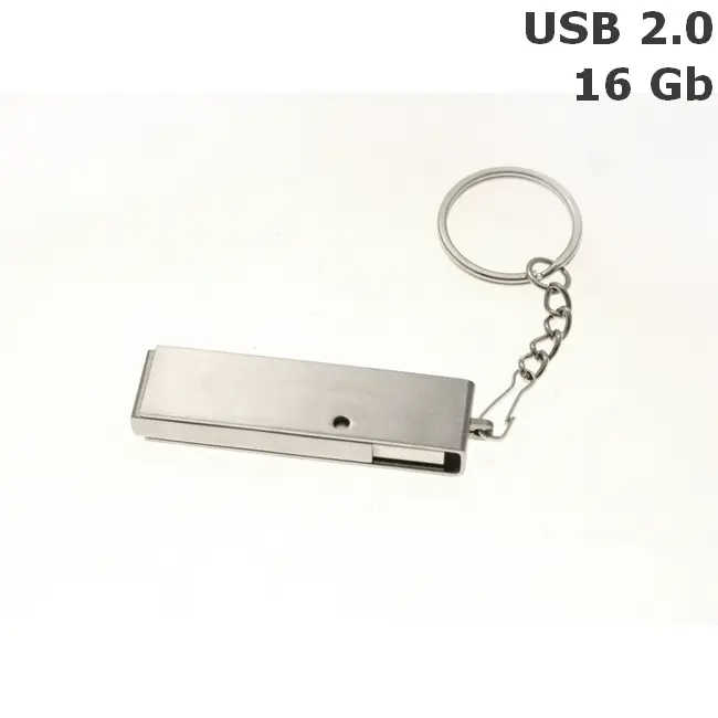 Флешка металлическая 16 Gb USB 2.0 Серебристый 6130-01