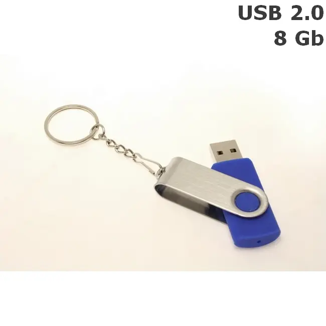 Флешка Твистер пластиковая 8 Gb USB 2.0 Синий Серебристый 6086-04