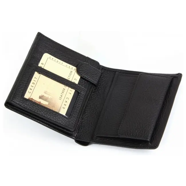 Бумажник кожанный мужской Черный 3696-01
