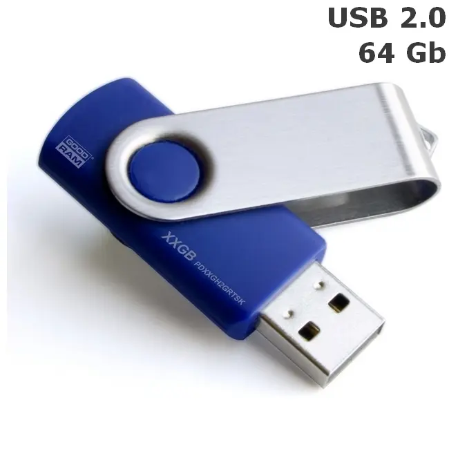 Флешка 'GoodRAM' 'TWISTER' 64 Gb USB 2.0 синяя Серебристый Синий 6375-03