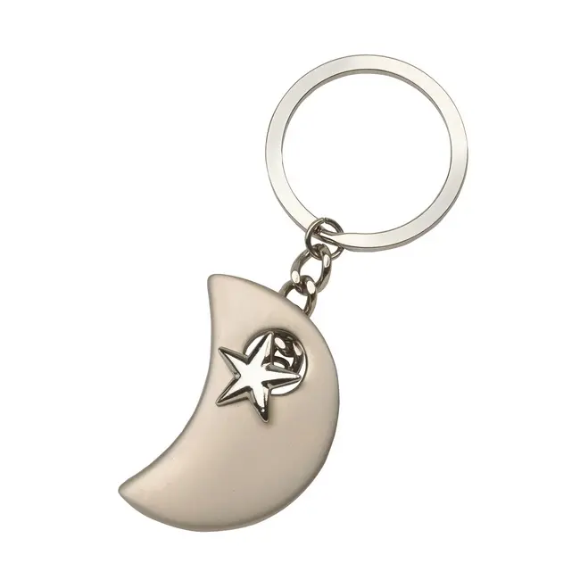 Брелок металлический Месяц Серебристый 2359-01