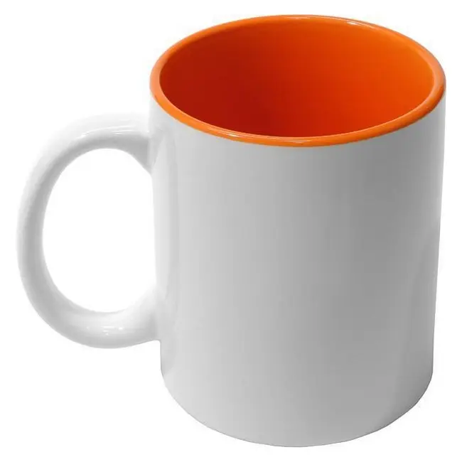 Чашка керамическая 340мл Оранжевый Белый 7343-02