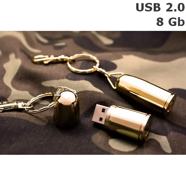 Флешка ПМ металлическая 8 Gb USB 2.0 Золотистый 6043-01