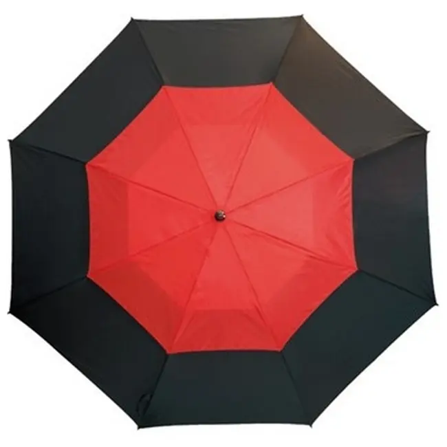 Зонт трость с вентиляционной системой Черный Красный 5898-03