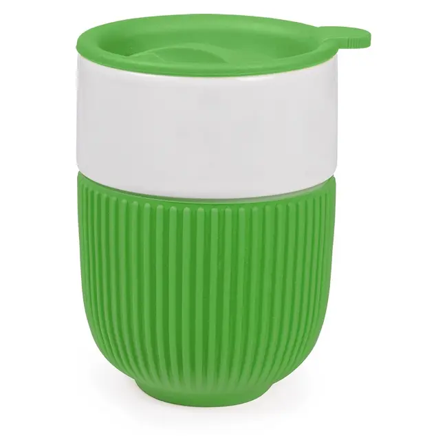 Чашка керамическая 350 мл Зеленый Белый 11842-05