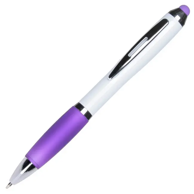 Ручка стилус пластикова Белый Серебристый Фиолетовый 13053-08