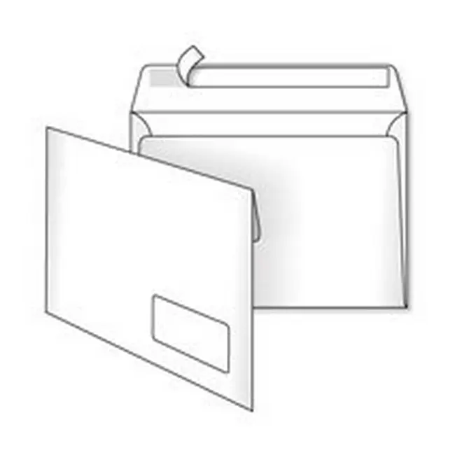 Конверт С5 (0 + 0) з вікном самоклейка Белый 10252-01