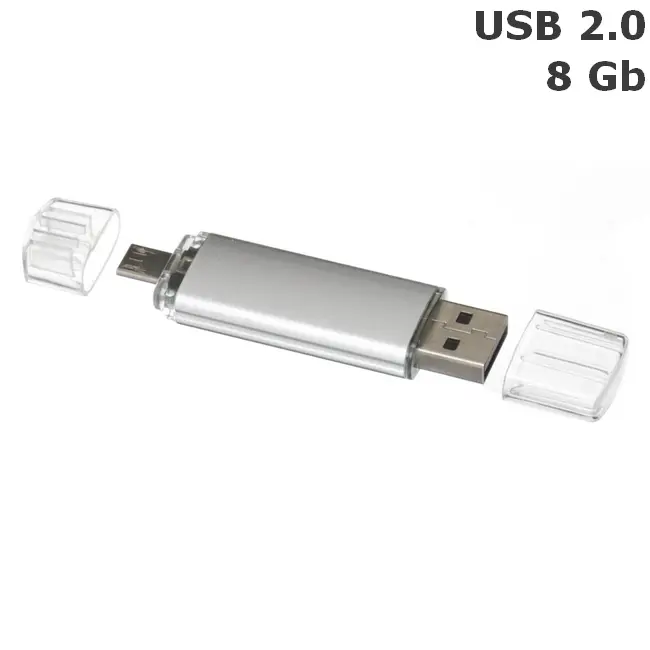 Флешка 'Dandy Double' 8 Gb USB 2.0 Серебристый 8666-04