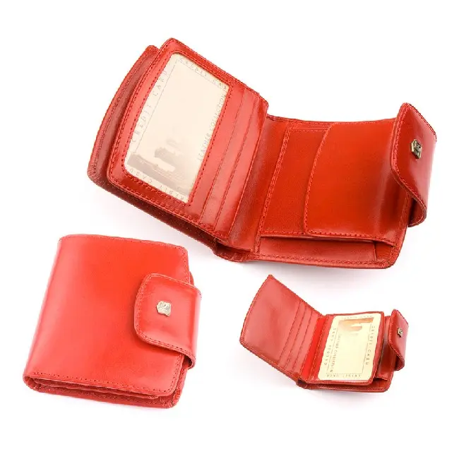 Бумажник женский кожанный с двумя отделениями Красный 4887-01