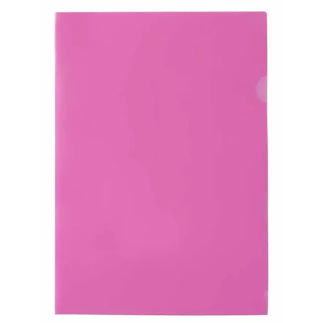 Папка-уголок А4 прозрачная розовая