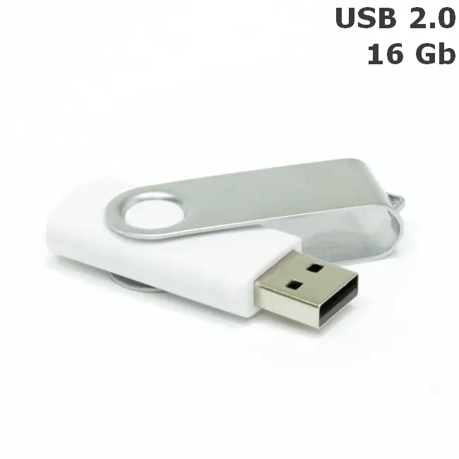Флешка 'Twister' 16 Gb USB 2.0 Белый Серебристый 3675-79