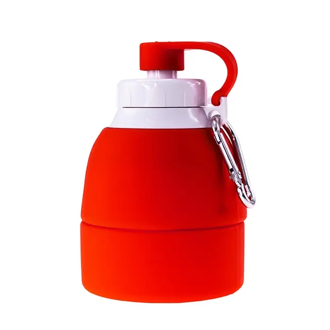 Бутылка для воды силиконовая 580 мл Белый Красный 12111-01