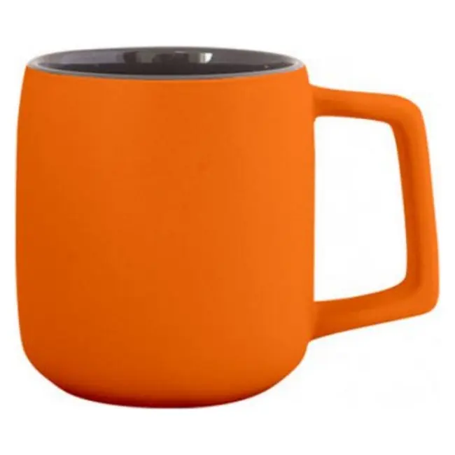 Чашка керамическая 'AVA' матовая 420 мл Серый Оранжевый 14225-02