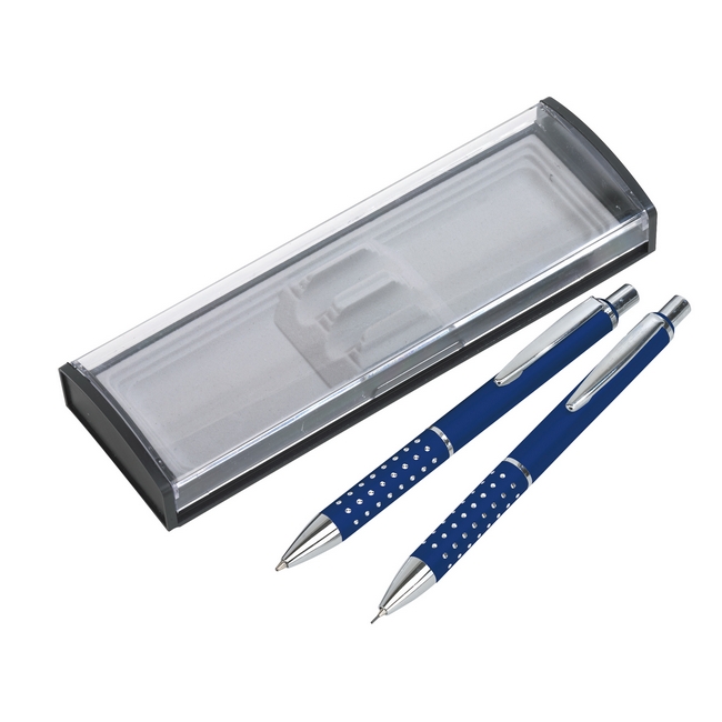 Набор письменный ручка и карандаш Синий Серебристый 2775-02