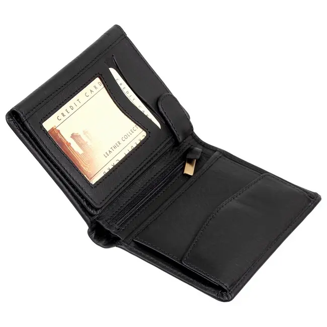 Бумажник кожанный мужской Черный 3693-01