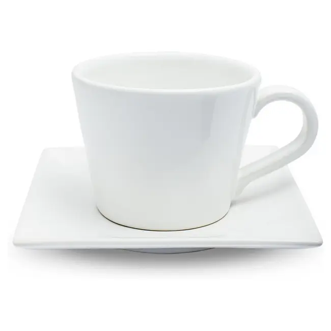 Чашка керамическая Lizbona S с блюдцем 420 мл Белый 1784-01