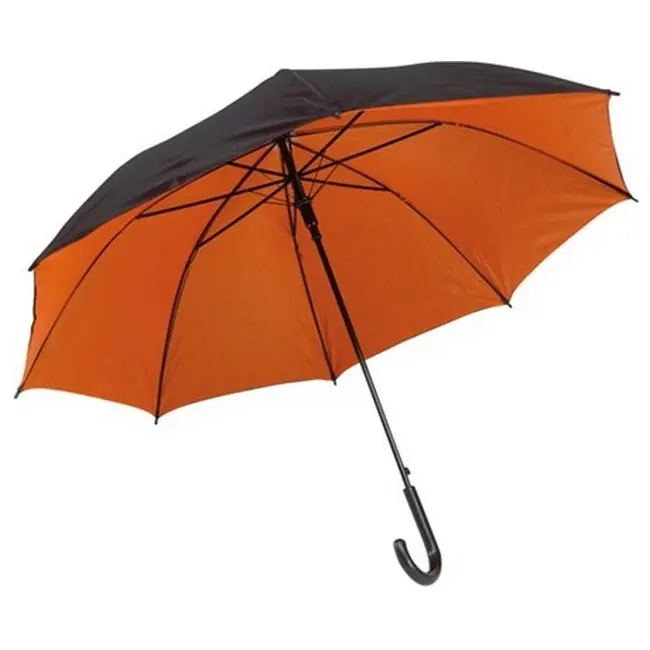 Зонт трость автоматический Черный Оранжевый 5874-05