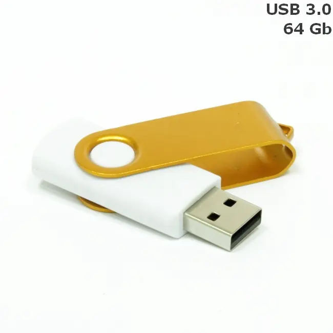Флешка 'Twister' 64 Gb USB 3.0 Золотистый Белый 14599-01