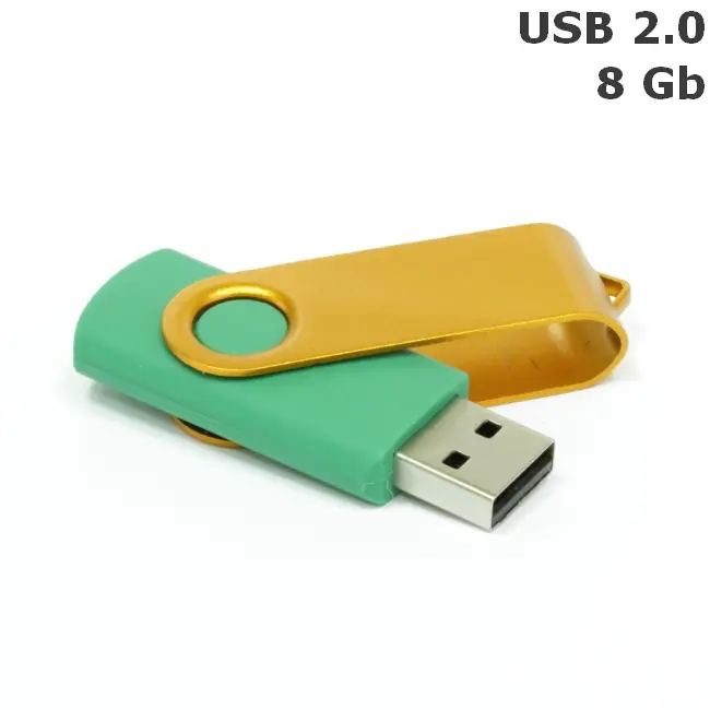 Флешка 'Twister' 8 Gb USB 2.0 Зеленый Золотистый 3673-57