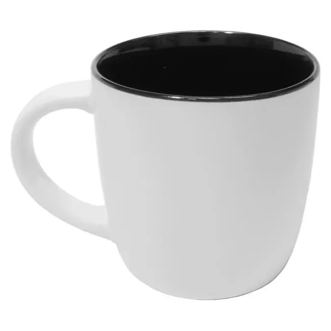 Чашка керамическая матовая 330мл Черный Белый 12435-07