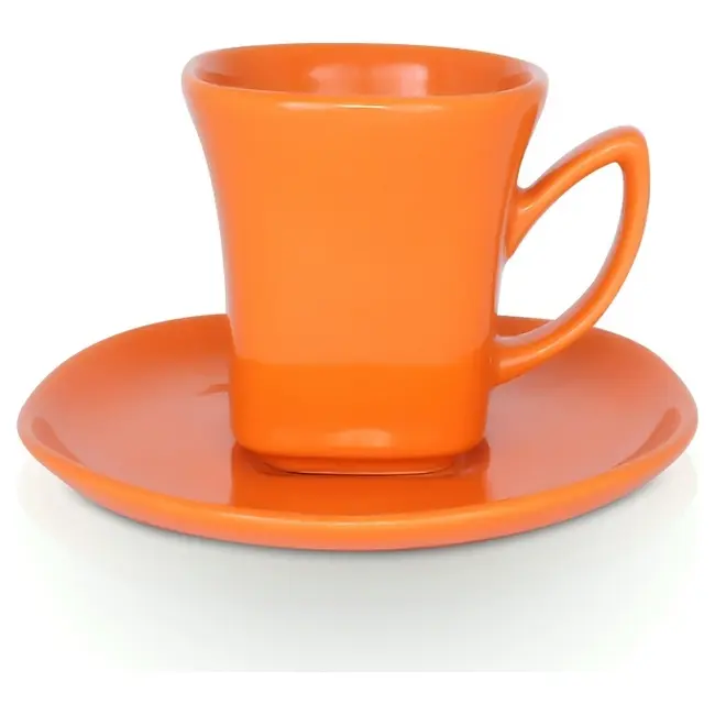 Чашка керамическая Lira S с блюдцем 180 мл Оранжевый 1781-12