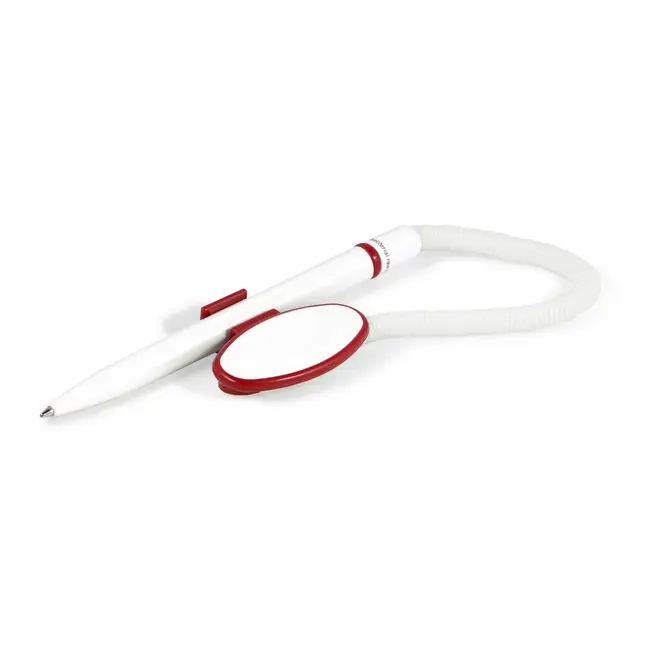Ручка Lecce Pen антибактериальный пластик с подставкой на шнурке Красный Белый 5450-01