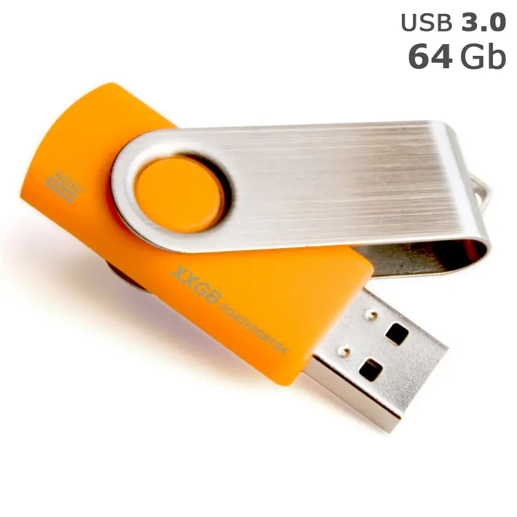 Флешка 'GoodRAM' 'Twister' 64 Gb USB 3.0 помаранчева Серебристый Оранжевый 4567-09