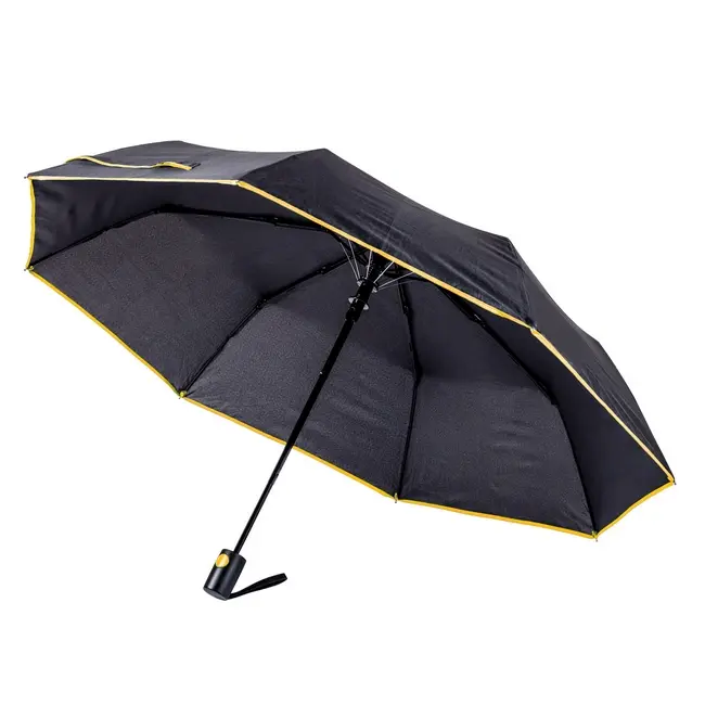 Зонт складной полуавтоматический Желтый Черный 7298-03