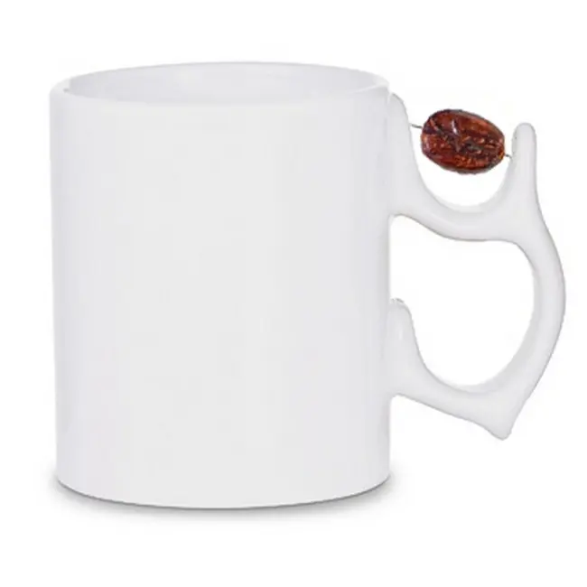 Чашка керамічна з кавовим зерном 340 мл Коричневый Белый 5386-04