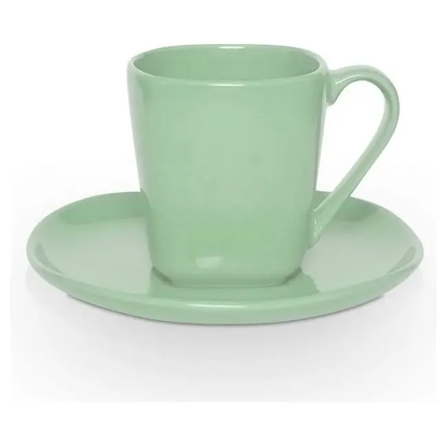 Чашка керамічна Etna S з блюдцем 180 мл Зеленый 1753-15