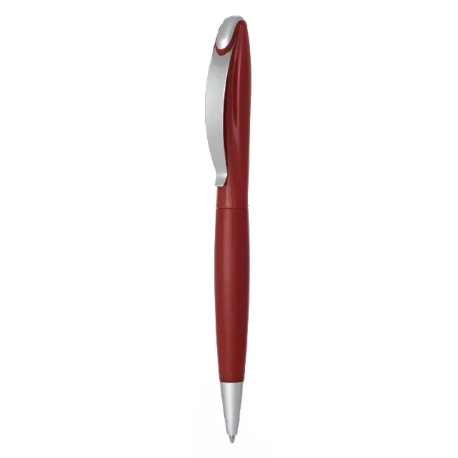 Ручка пластикова з поворотним механізмом Серебристый Бордовый 5022-01