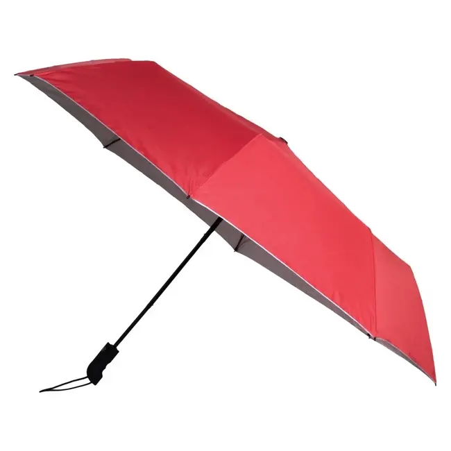 Зонт складной автомат Красный Серый 11928-03