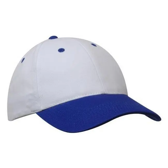 Кепка 'HeadWear' 'Brushed Cotton Cap' White-Royal Белый Синий 6948-28