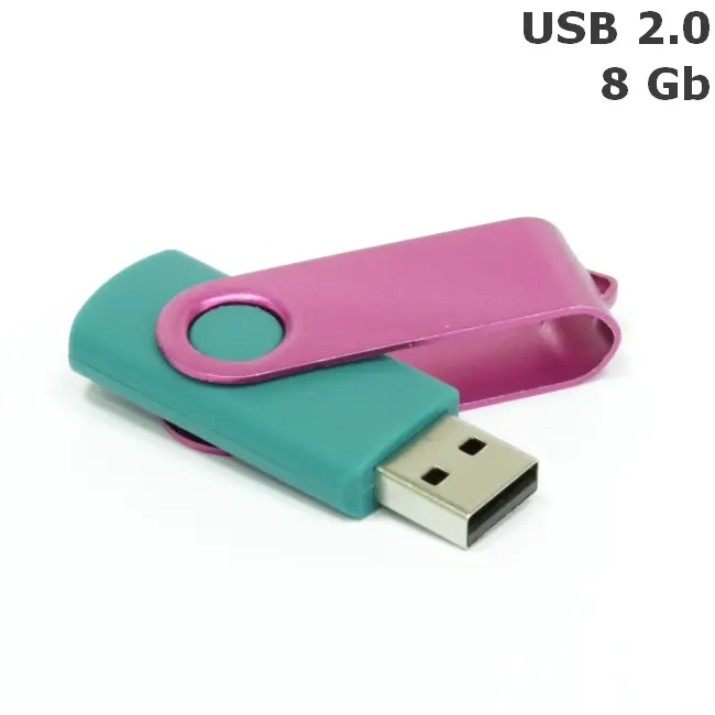 Флешка 'Twister' 8 Gb USB 2.0 Зеленый Розовый 3673-61