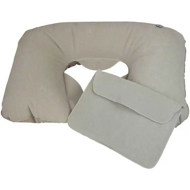 Подушка надувная туристическая из прочного и приятного на ощупь полиэстера Серый 5232-01