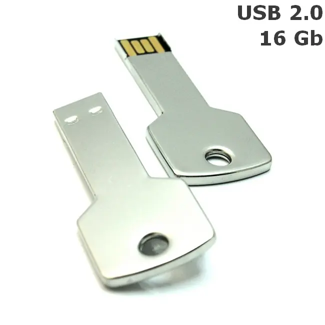 Флешка Ключ металева 16 Gb USB 2.0 Серебристый 6134-01