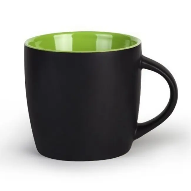Чашка керамічна матова 300 мл Зеленый Черный 7009-04
