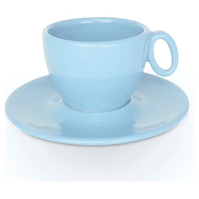 Чашка керамічна Coco S з блюдцем 160 мл Голубой 1731-09