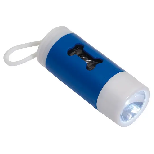 Ліхтарик з контейнером для пакета для сміття від собак Синий Белый 2253-02