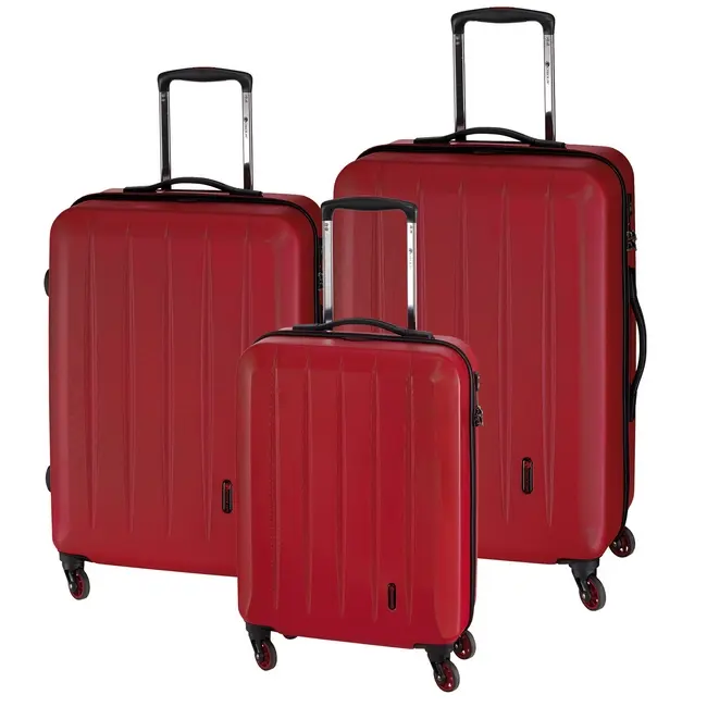 Набор дорожных чемоданов 'CORK' Черный Красный 3235-03
